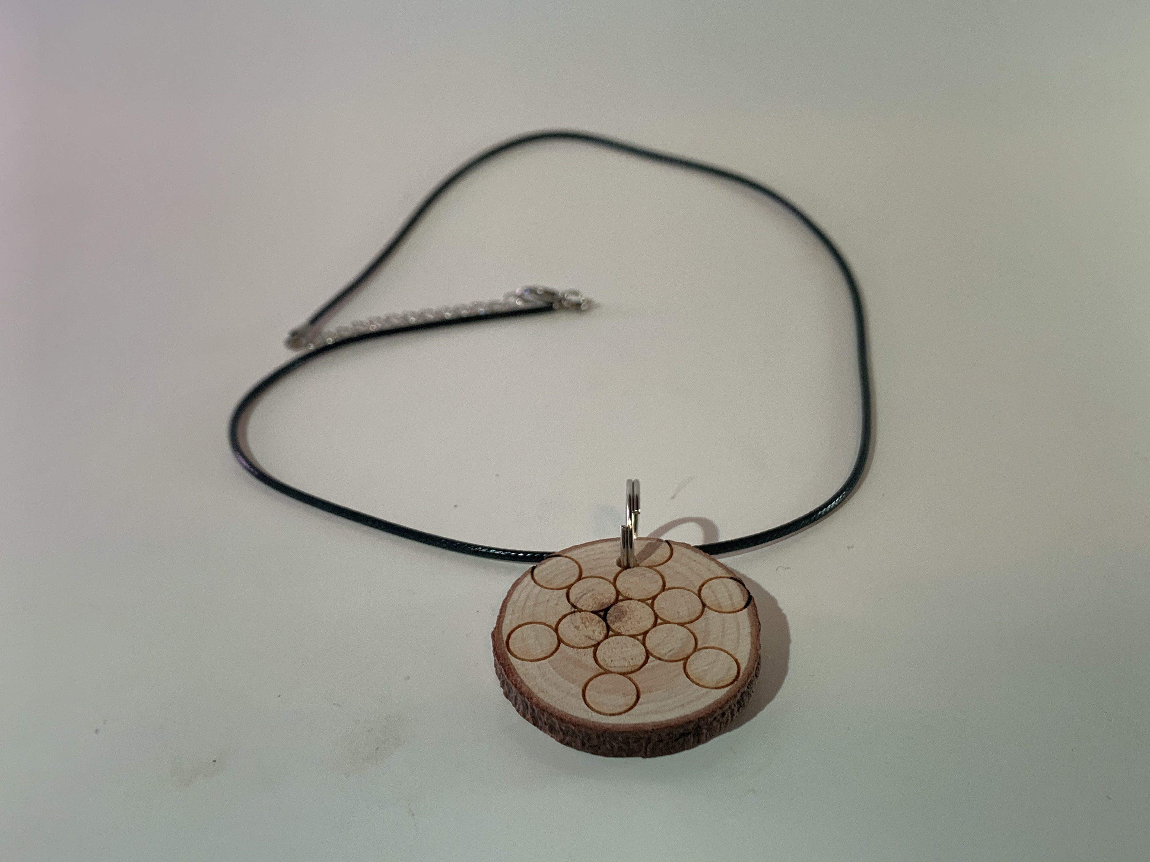 Fruit of Life Wooden Pendant Necklace
