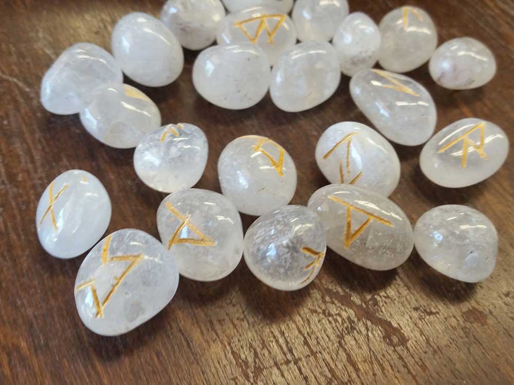 Quartz Crystal Stone Rune Set